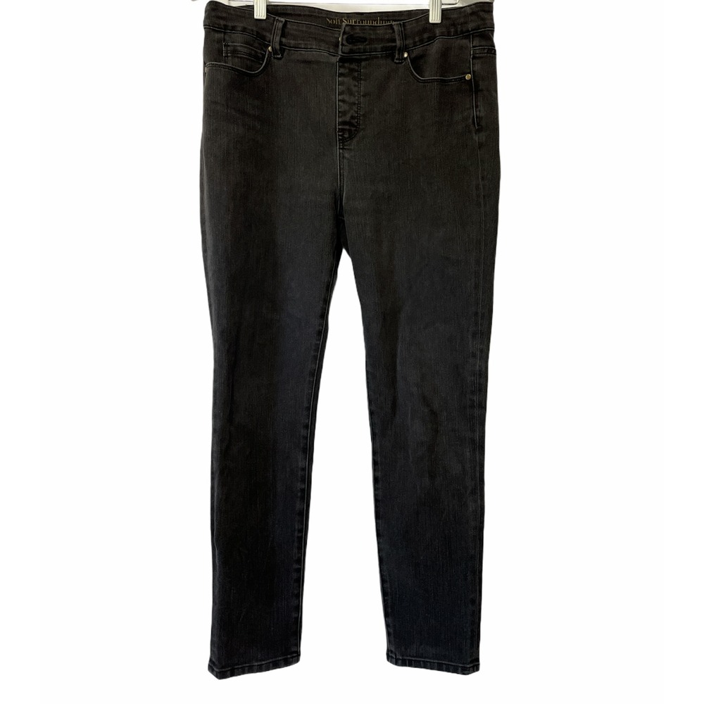 Soft Surroundings Jean‎ Pants  Size 10/12 Medium Skinny Black 5 Pocket Stretch